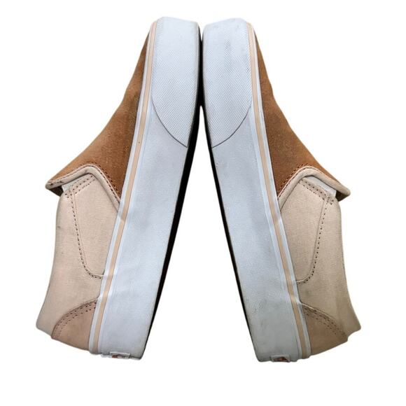 Vans Classic Slip-On Peach Suede Canvas Shoes Women’s Size 7.5 Casual Platform - Picture 5 of 9